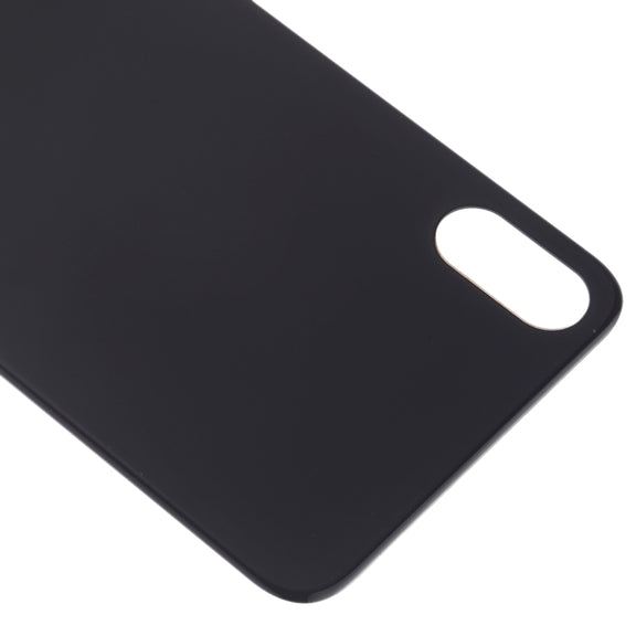 Easy Replacement Big Camera Hole Glass Back Battery Cover with Adhesive for iPhone XS Max(Black)