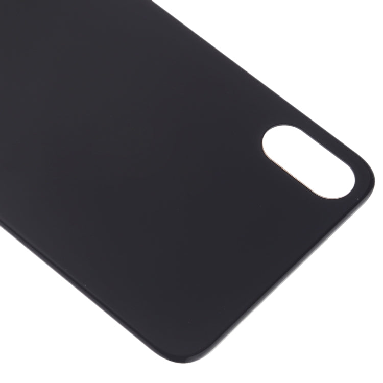 Easy Replacement Big Camera Hole Glass Back Battery Cover with Adhesive for iPhone XS Max(Black)