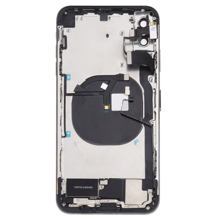 Battery Back Cover Assembly (with Side Keys & Speaker Ringer Buzzer & Motor & Camera Lens & Card Tray & Power Button + Volume Button + Charging Port + Signal Flex Cable & Wireless Charging Module) for iPhone XS Max(Black)