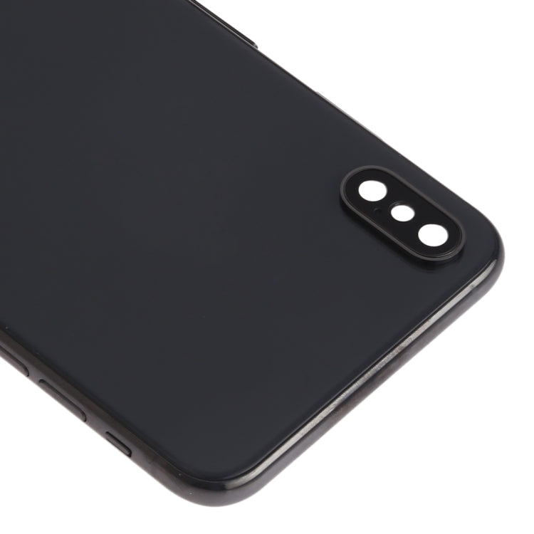 Battery Back Cover Assembly (with Side Keys & Speaker Ringer Buzzer & Motor & Camera Lens & Card Tray & Power Button + Volume Button + Charging Port + Signal Flex Cable & Wireless Charging Module) for iPhone XS Max(Black)