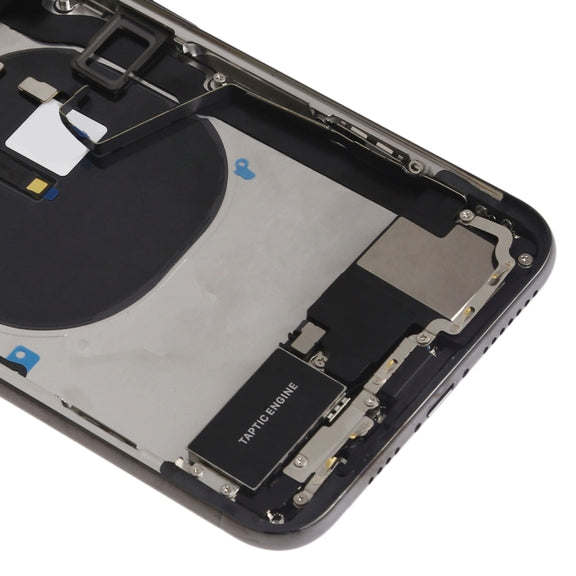 Battery Back Cover Assembly (with Side Keys & Speaker Ringer Buzzer & Motor & Camera Lens & Card Tray & Power Button + Volume Button + Charging Port + Signal Flex Cable & Wireless Charging Module) for iPhone XS Max(Black)