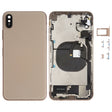 Battery Back Cover Assembly (with Side Keys & Speaker Ringer Buzzer & Motor & Camera Lens & Card Tray & Power Button + Volume Button + Charging Port + Signal Flex Cable & Wireless Charging Module) for iPhone XS Max(Gold) - Back Cover by PMC TechLife | Online Shopping South Africa | PMC TechLife