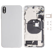 Battery Back Cover Assembly (with Side Keys & Speaker Ringer Buzzer & Motor & Camera Lens & Card Tray & Power Button + Volume Button + Charging Port + Signal Flex Cable & Wireless Charging Module) for iPhone XS Max(White)