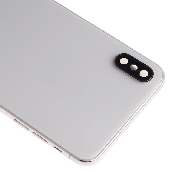 Battery Back Cover Assembly (with Side Keys & Speaker Ringer Buzzer & Motor & Camera Lens & Card Tray & Power Button + Volume Button + Charging Port + Signal Flex Cable & Wireless Charging Module) for iPhone XS Max(White)