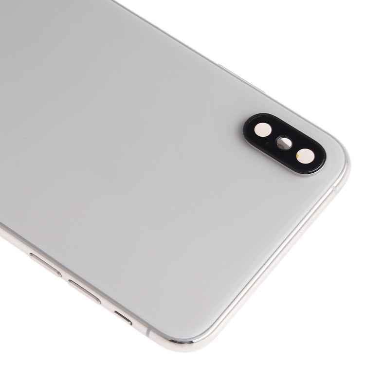 Battery Back Cover Assembly (with Side Keys & Speaker Ringer Buzzer & Motor & Camera Lens & Card Tray & Power Button + Volume Button + Charging Port + Signal Flex Cable & Wireless Charging Module) for iPhone XS Max(White)