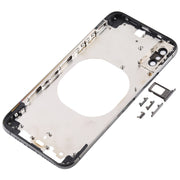 Transparent Back Cover with Camera Lens & SIM Card Tray & Side Keys for iPhone XS Max(Black)