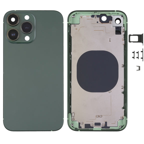 Frosted Frame Back Housing Cover with Appearance Imitation of iP13 Pro for iPhone XR(Green)