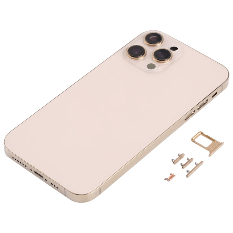 Stainless Steel Material Back Housing Cover with Appearance Imitation of iP13 Pro for iPhone XR(Gold) - Back Cover by PMC TechLife | Online Shopping South Africa | PMC TechLife | Buy Now Pay Later Mobicred