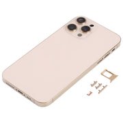 Stainless Steel Material Back Housing Cover with Appearance Imitation of iP13 Pro for iPhone XR(Gold)