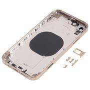 Stainless Steel Material Back Housing Cover with Appearance Imitation of iP13 Pro for iPhone XR(Gold)