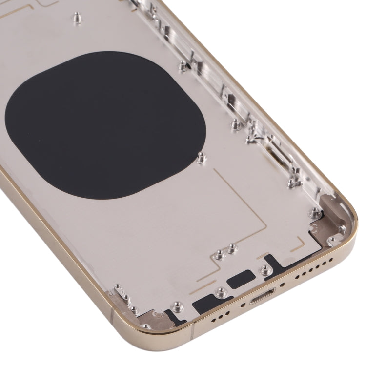 Stainless Steel Material Back Housing Cover with Appearance Imitation of iP13 Pro for iPhone XR(Gold) - Back Cover by PMC TechLife | Online Shopping South Africa | PMC TechLife | Buy Now Pay Later Mobicred