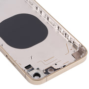 Stainless Steel Material Back Housing Cover with Appearance Imitation of iP13 Pro for iPhone XR(Gold)