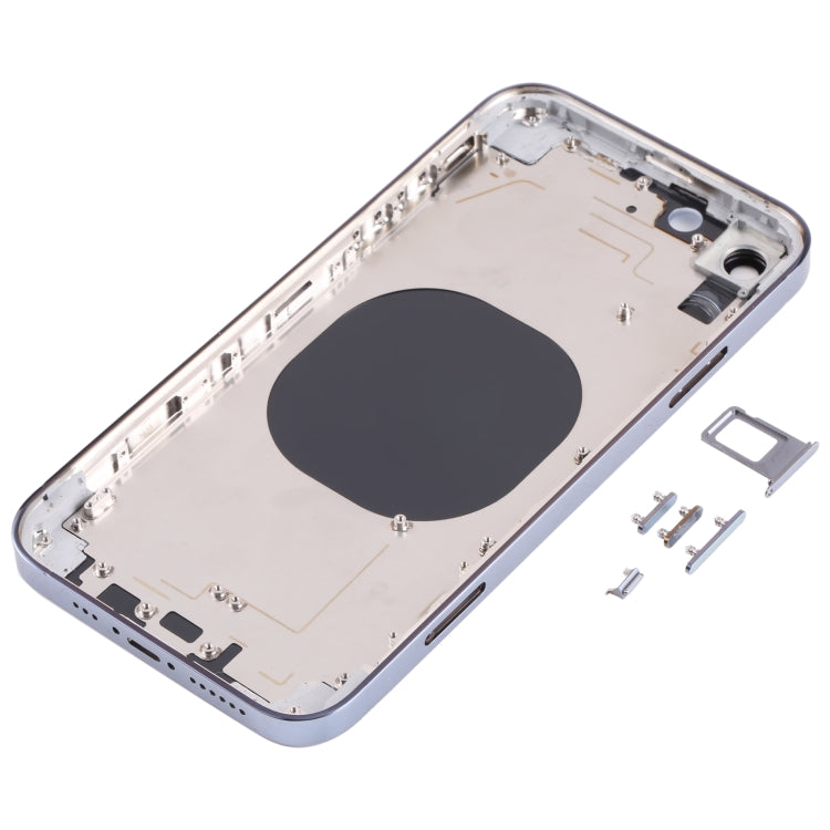 Stainless Steel Material Back Housing Cover with Appearance Imitation of iP13 Pro for iPhone XR(Blue) - Back Cover by PMC TechLife | Online Shopping South Africa | PMC TechLife | Buy Now Pay Later Mobicred