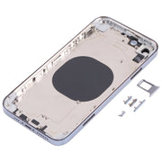 Stainless Steel Material Back Housing Cover with Appearance Imitation of iP13 Pro for iPhone XR(Blue)