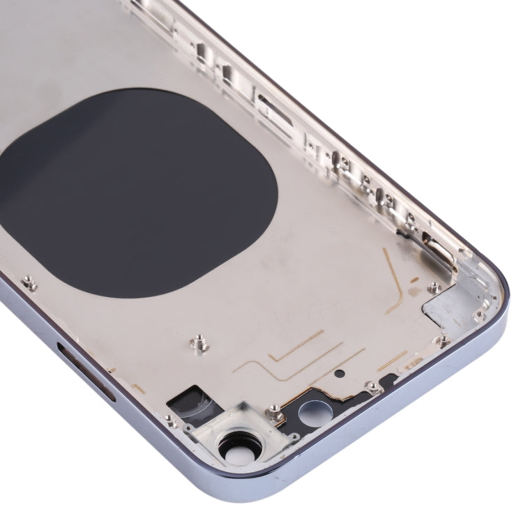 Stainless Steel Material Back Housing Cover with Appearance Imitation of iP13 Pro for iPhone XR(Blue)