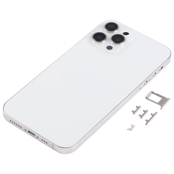 Stainless Steel Material Back Housing Cover with Appearance Imitation of iP13 Pro for iPhone XR(White)