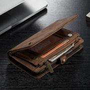 For iPhone XR CaseMe Detachable Multifunctional Horizontal Flip Leather Case with Card Slot & Holder & Zipper Wallet & Photo Frame (Brown)