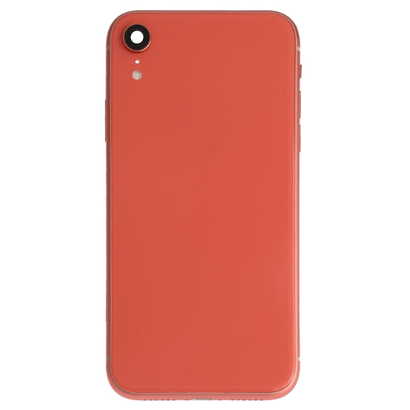 Battery Back Cover Assembly (with Side Keys & Speaker Ringer Buzzer & Motor & Camera Lens & Card Tray & Power Button + Volume Button + Charging Port + Signal Flex Cable & Wireless Charging Module) for iPhone XR(Orange)