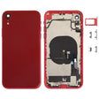 Battery Back Cover Assembly (with Side Keys & Speaker Ringer Buzzer & Motor & Camera Lens & Card Tray & Power Button + Volume Button + Charging Port + Signal Flex Cable & Wireless Charging Module) for iPhone XR(Red) - Back Cover by PMC TechLife | Online Shopping South Africa | PMC TechLife
