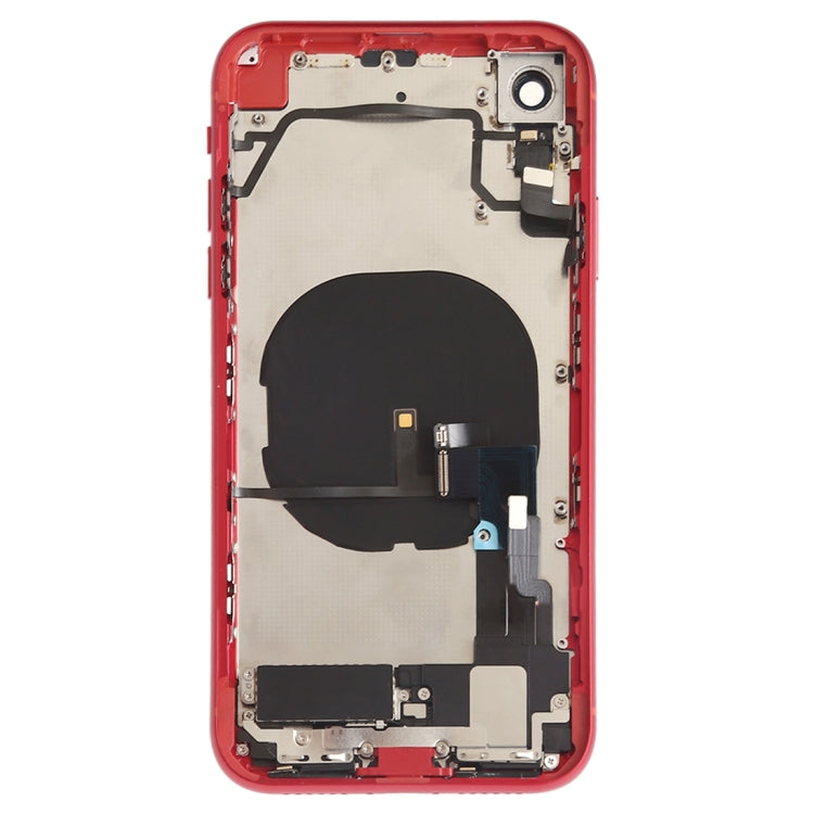 Battery Back Cover Assembly (with Side Keys & Speaker Ringer Buzzer & Motor & Camera Lens & Card Tray & Power Button + Volume Button + Charging Port + Signal Flex Cable & Wireless Charging Module) for iPhone XR(Red) - Back Cover by PMC TechLife | Online Shopping South Africa | PMC TechLife
