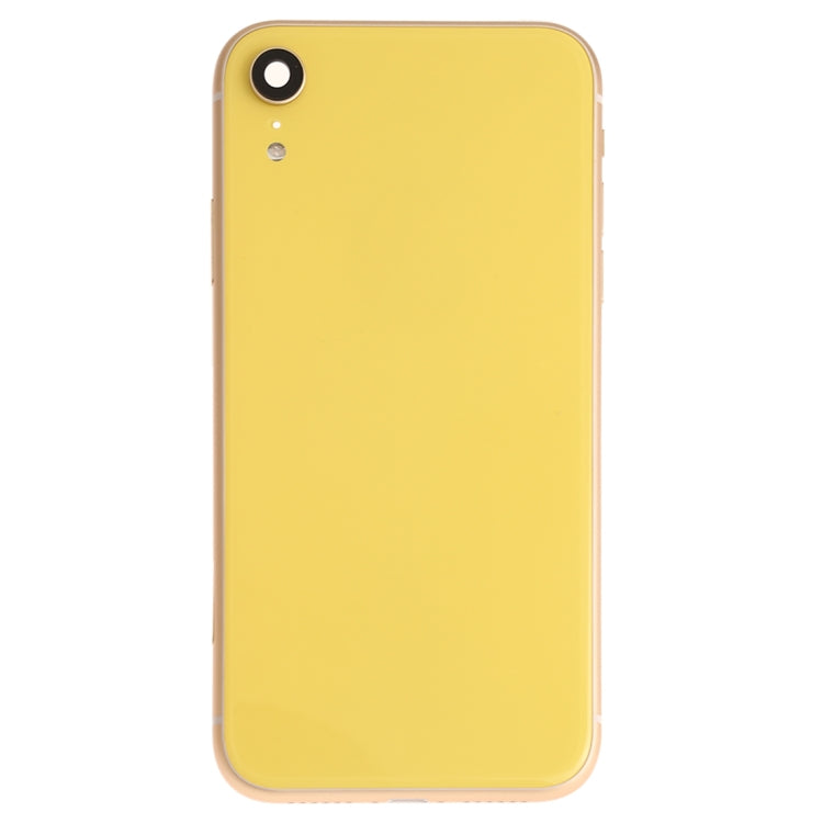 Battery Back Cover Assembly (with Side Keys & Speaker Ringer Buzzer & Motor & Camera Lens & Card Tray & Power Button + Volume Button + Charging Port + Signal Flex Cable & Wireless Charging Module) for iPhone XR(Yellow)