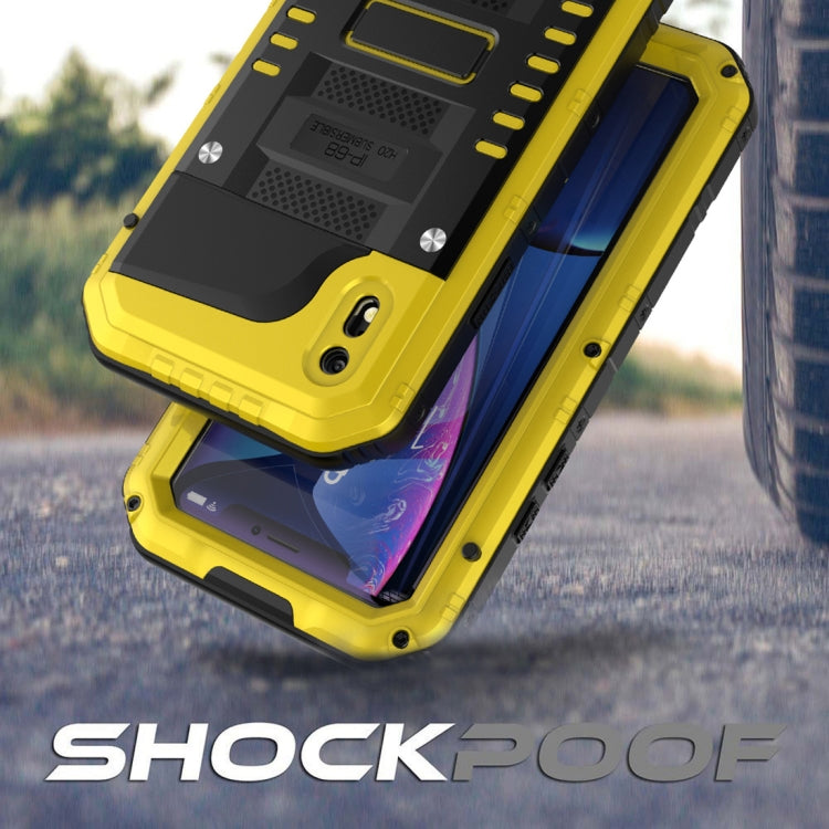 For iPhone XR Waterproof Dustproof Shockproof Zinc Alloy + Silicone Case (Yellow) - free shipping - PMC TechLife - Order now!