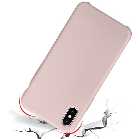 For iPhone XR Four Corners Full Coverage Liquid Silicone Case(Baby Blue)