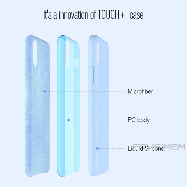 For iPhone XR Four Corners Full Coverage Liquid Silicone Case(Baby Blue)