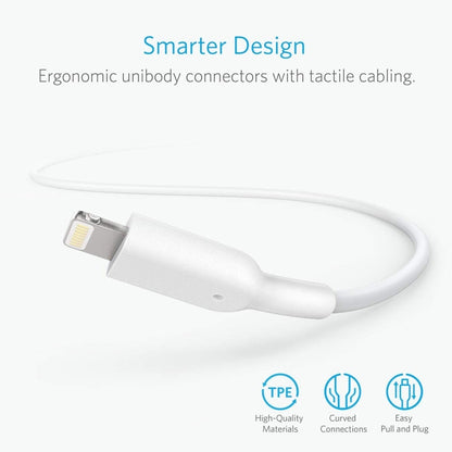 ANKER PowerLine II USB to 8 Pin MFI Certificated Charging Data Cable, Length: 0.9m(White) - MFI Cable by ANKER | Online Shopping South Africa | PMC Jewellery | Buy Now Pay Later Mobicred