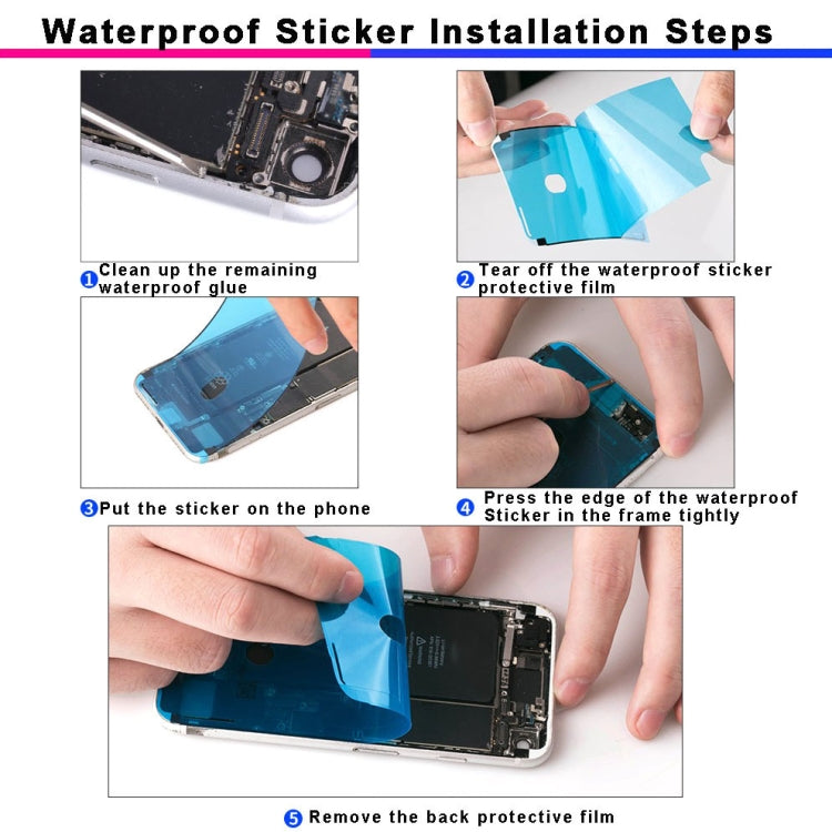 100 PCS LCD Frame Bezel Water-resistant Adhesive Stickers for iPhone XS