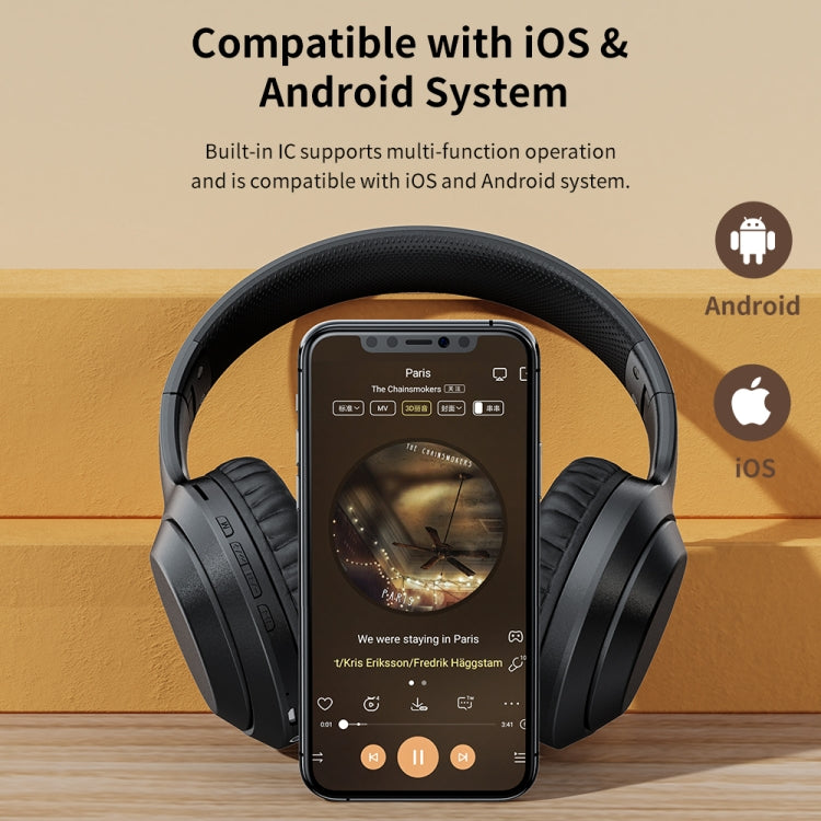 ROCK Space O2 HiFi Bluetooth 5.0 Wireless Headset with Mic, Support TF Card(White) - free shipping - PMC TechLife - Order now!