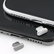 2pcs Universal 8 Pin Charging Port Metal Anti-Dust Plug for iPhone(Space Silver)