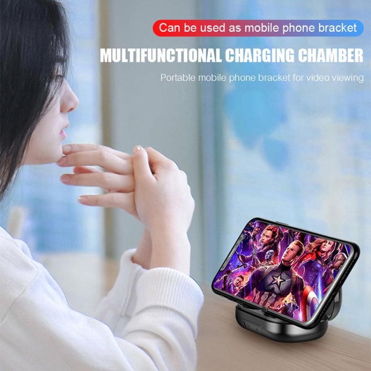 263 TWS CVC8.0 Noise Cancelling Bluetooth Earphone with Charging Box, Support Touch & Three-screen LED Battery Display & Phone Holder & Power Bank & HD Call & Voice Assistant(Black)