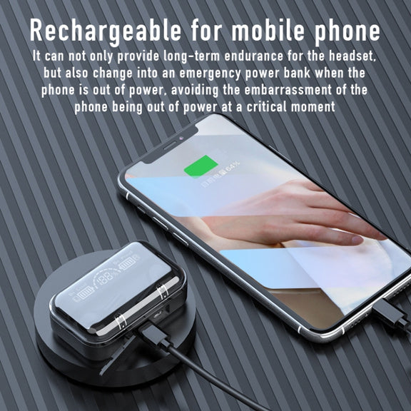 278 TWS External Noise Cancelling Touch Bluetooth Earphone with Charging Box, Support Three-screen Battery Display & Power Bank & Call & Voice Assistant(White)