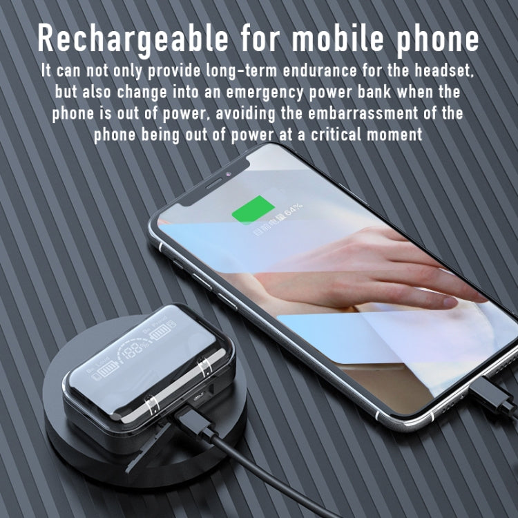 278 TWS External Noise Cancelling Touch Bluetooth Earphone with Charging Box, Support Three-screen Battery Display & Power Bank & Call & Voice Assistant(White)
