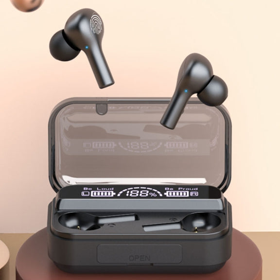 278 TWS External Noise Cancelling Touch Bluetooth Earphone with Charging Box, Support LED Power Digital Display & Breathing Lights & Call & Voice Assistant(Black)