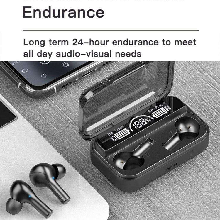 278 TWS External Noise Cancelling Touch Bluetooth Earphone with Charging Box, Support Three-screen Battery Display & Power Bank & Call & Voice Assistant(White)