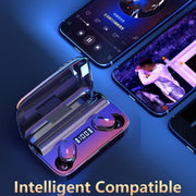 A9 TWS CVC8.0 and DSP Dual Noise Cancelling Bluetooth Earphone with Magnetic Charging Box & LED Digital Display, Support Touch & HD Call & Siri & Power Bank(Black)