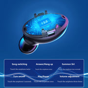 A9 TWS CVC8.0 and DSP Dual Noise Cancelling Bluetooth Earphone with Magnetic Charging Box & LED Digital Display, Support Touch & HD Call & Siri & Power Bank(Black)