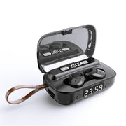 A13 TWS CVC8.0 and DSP Dual Noise Cancelling Touch Bluetooth Earphone with Charging Box, Support LED Digital Display & Clock & Flashlight & HD Call & Siri & Power Bank(Black)