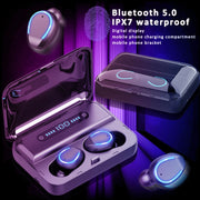 F9-5 Intelligent Noise Cancelling Touch Bluetooth Earphone with Charging Box, Supports Three-screen LED Power Display & HD Call & Power Bank & Siri(White)
