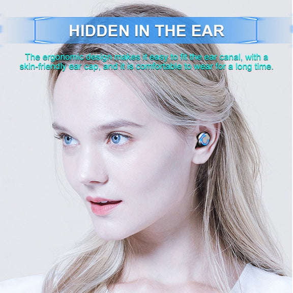 F9-6 TWS CVC8.0 Noise Cancelling Touch Bluetooth Earphone with Pull-out Cylindrical Charging Box, Support LED Power Digital Display & Call & Siri(Black)