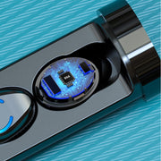 F9-6 TWS CVC8.0 Noise Cancelling Touch Bluetooth Earphone with Pull-out Cylindrical Charging Box, Support LED Power Digital Display & Call & Siri(Black)
