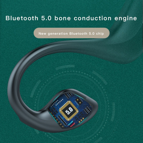 G100 Bluetooth 5.0 Wireless Ear-mounted Sports Water-resistant Bone Conduction Earphone (Black)