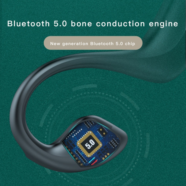 G100 Bluetooth 5.0 Wireless Ear-mounted Sports Water-resistant Bone Conduction Earphone (Black)