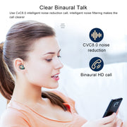 F9-5C Three-screen Digital Display Noise Reduction Bluetooth Earphone(Black)