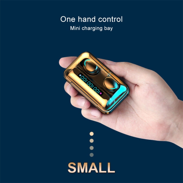 F9-5C Three-screen Digital Display Noise Reduction Bluetooth Earphone with Hand Strap(White) - Bluetooth Earphone by PMC TechLife | Online Shopping South Africa | PMC TechLife