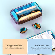F9-5C Three-screen Digital Display Noise Reduction Bluetooth Earphone with Hand Strap(White)