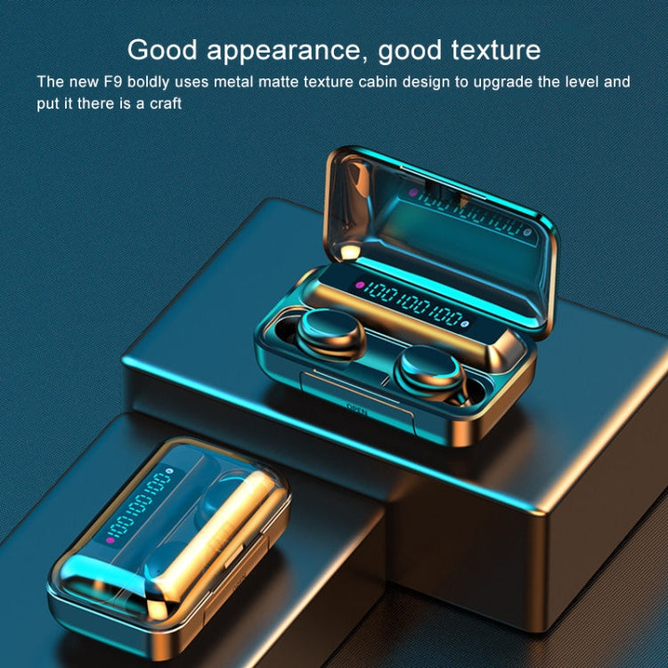 F9-5C Three-screen Digital Display Noise Reduction Bluetooth Earphone with Hand Strap(White) - Bluetooth Earphone by PMC TechLife | Online Shopping South Africa | PMC TechLife