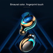 F9-5C Three-screen Digital Display Noise Reduction Bluetooth Earphone with Hand Strap(Black)